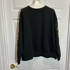 Like Love Black Neon Embroidery Sweatshirt